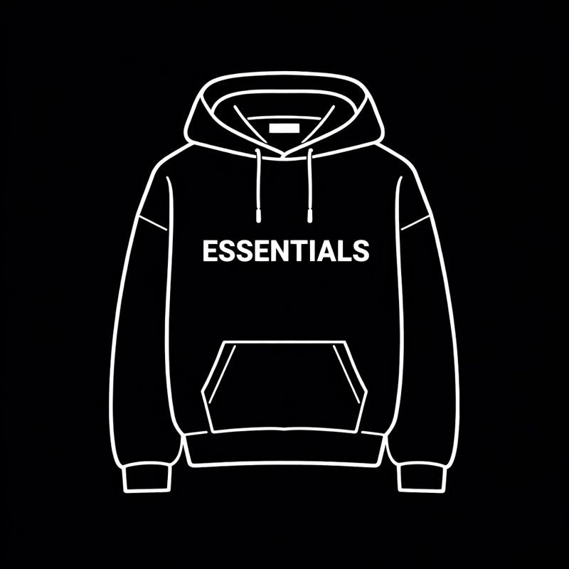 Inspired by Fear Of God Essentials hoodie 'STRETCH LIMO' (Black)